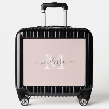 Elegant Blush Pink Minimal Name and Monogram