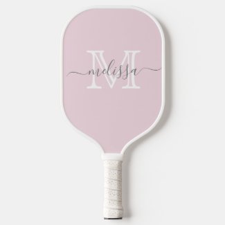 Elegant Blush Pink Minimal Name and Monogram