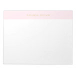 Elegant Blush Pink Minimalist Chic 11x8.5 Notepad at Zazzle