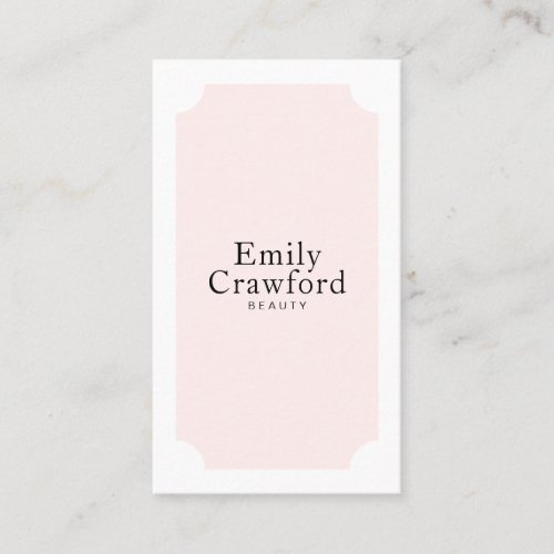 Elegant blush pink minimalist chic beauty salon business card