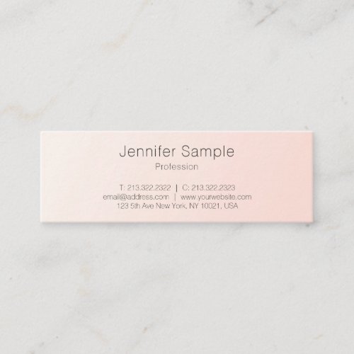 Elegant Blush Pink Minimalist Design Trendy Luxury Mini Business Card