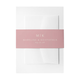 Elegant Blush Pink Minimalist Invitation Belly Band