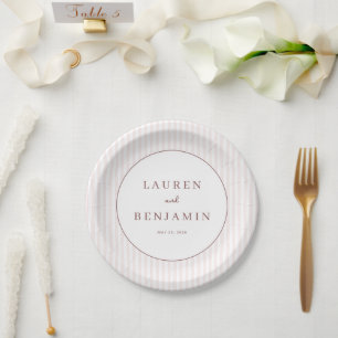 Elegant Blush Pink Minimalist Paper Plates