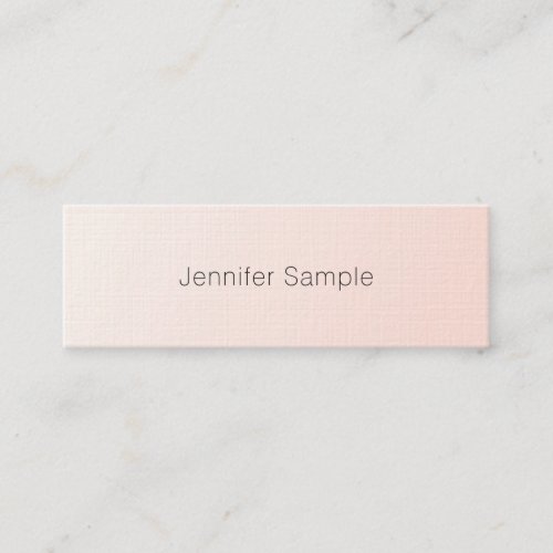 Elegant Blush Pink Minimalist Plain Trendy Luxury Mini Business Card