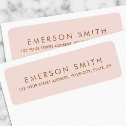 Elegant blush pink minimalist return address label