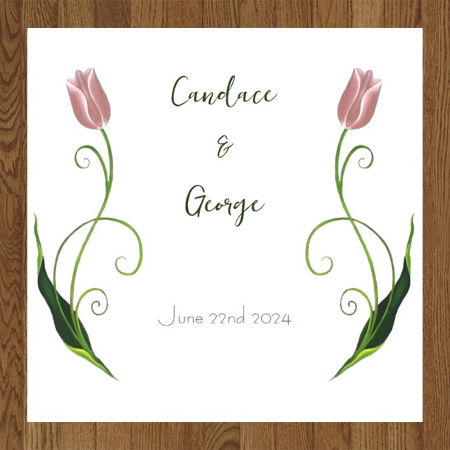 Elegant Blush Pink Minimalist Tulip Floral Floor Decals (Creator Uploaded)