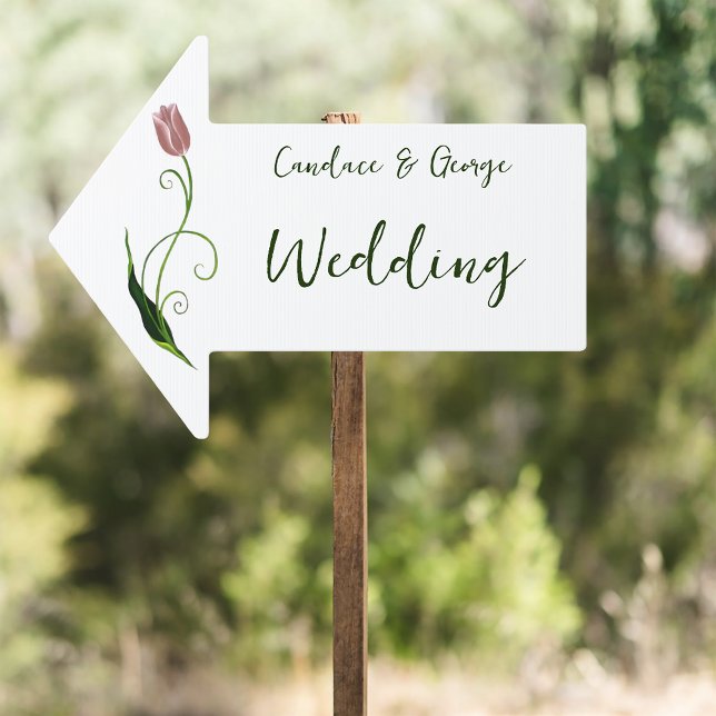 Elegant Blush Pink Minimalist Tulip Floral Sign (Creator Uploaded)