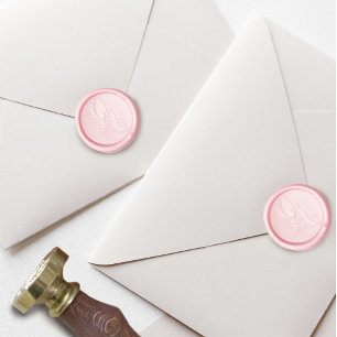 Elegant Blush Pink Minimalist Tulip Floral Wax Seal Stamp