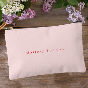 Elegant Blush Pink Modern Minimalist Accessory Pouch