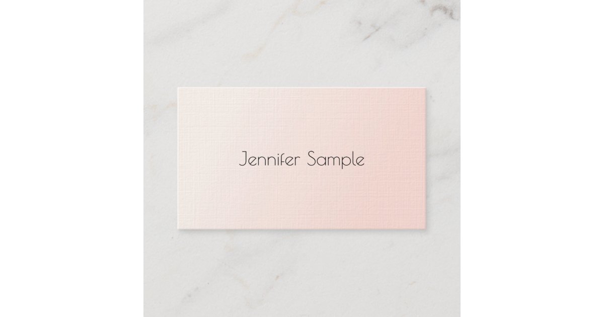 Elegant Blush Pink Modern Minimalist Plain Luxury Business Card | Zazzle