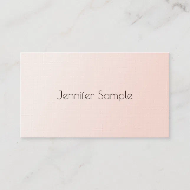 Elegant Blush Pink Modern Minimalist Plain Luxury Business Card | Zazzle