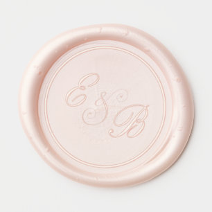 Elegant Blush Pink Monogram Initial  Wax Seal Sticker