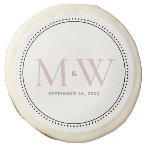 Elegant Blush Pink Monogram Wedding Favor Sugar Cookie