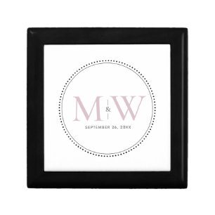 Elegant Blush Pink Monogram Wedding Gift Box