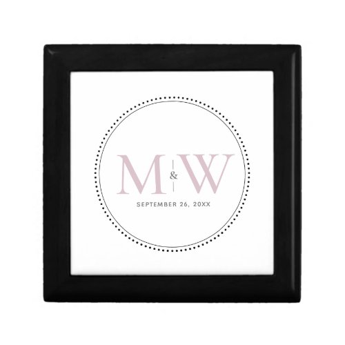 Elegant Blush Pink Monogram Wedding Gift Box