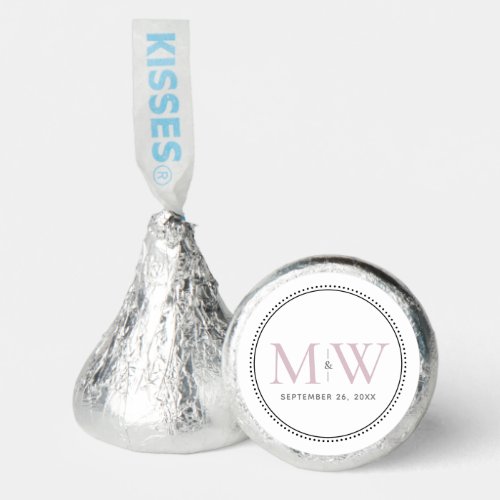 Elegant Blush Pink Monogram Wedding Hersheys Kisses