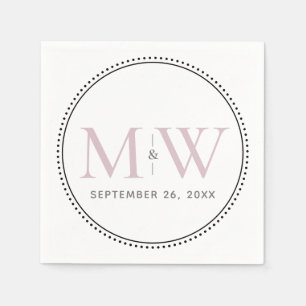 Elegant Blush Pink Monogram Wedding Napkins