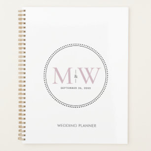 Elegant Blush Pink Monogram Wedding Planner