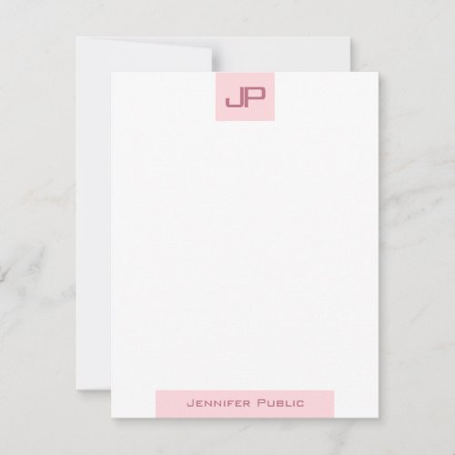 Elegant Blush Pink Monogrammed Simple Template