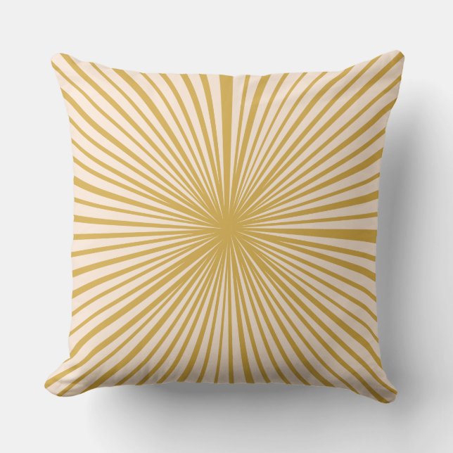 Elegant Blush Pink Mustard Gold Yellow Stripes Throw Pillow (Front)
