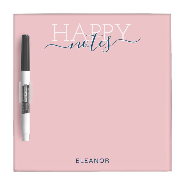 Elegant blush pink name dry erase board (Front)