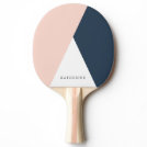 Elegant blush pink & navy blue geometric triangles ping pong paddle Elegant blush pink & navy blue geometric triangles ping pong paddle