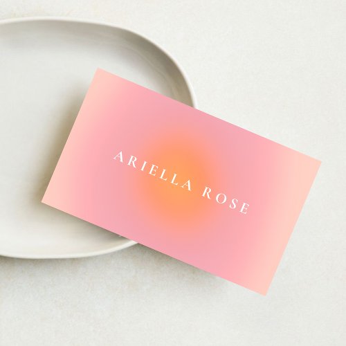 Elegant Blush Pink Ombre Clean Professional  Business Card