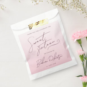 Elegant Blush Pink Ombre Script Sweet Sixteen Favor Bag