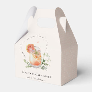Elegant Blush Pink Orange Cocktail Bridal Shower  Favor Boxes