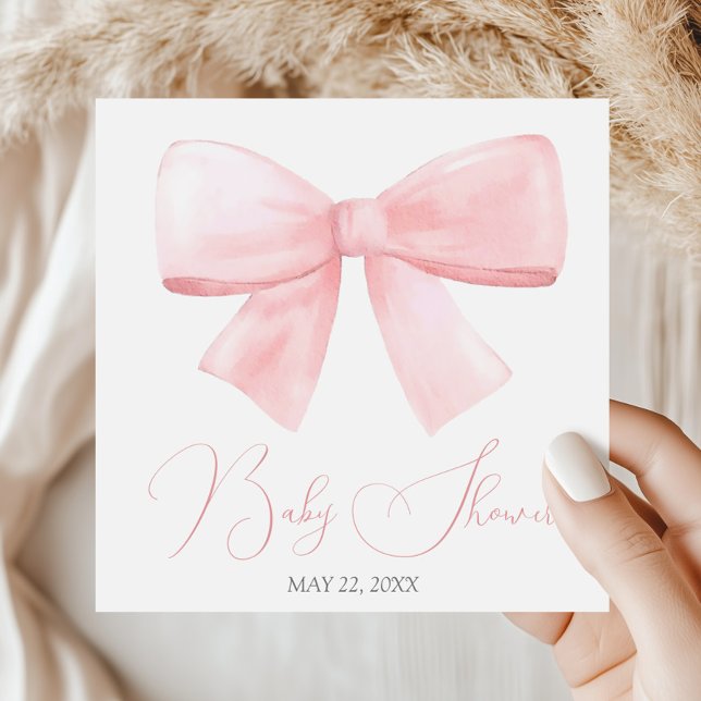 Elegant Blush Pink Pastel Bow Girl Baby Shower Napkins (Creator Uploaded)