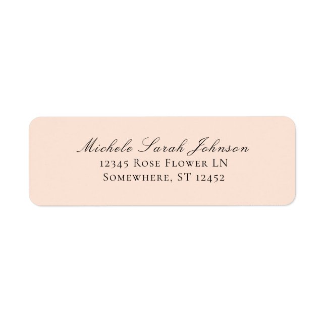 Elegant Blush Pink Pastel Minimalist Label (Front)