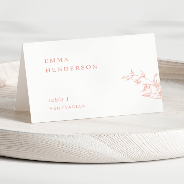 Elegant Blush Pink Peach Wedding Place Cards (Creator Uploaded)