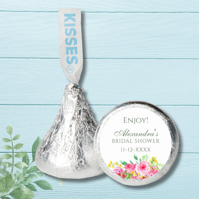 Elegant Blush Pink Peony Bridal Shower Hershey®'s Kisses® (Creator Uploaded)