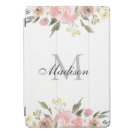 Elegant Blush Pink Peony Floral Monogram Girly iPad Pro Cover Elegant Blush Pink Peony Floral Monogram Girly iPad Pro Cover