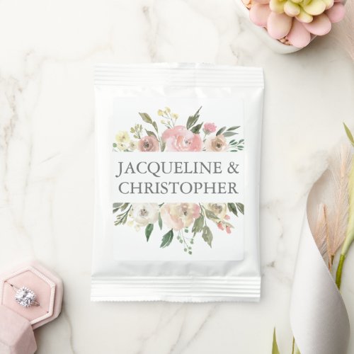 Elegant Blush Pink Peony Floral Summer Wedding Margarita Drink Mix