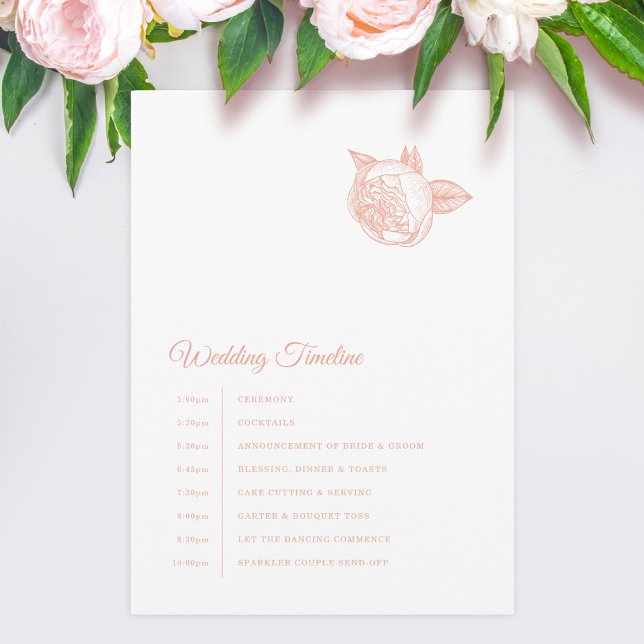 Elegant Blush Pink Peony Wedding Program (Creator Uploaded)