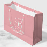 Elegant Blush Pink Personalized Bridesmaid Large Gift Bag<br><div class="desc">Elegant Blush Pink Personalized Bridesmaid Gifts
featuring personalized monogram in white elegant calligraphy font style with bridesmaid's name and title in white classic serif font style on blush pink background.

Also perfect for Maid of Honor,  Flower Girl,  Mother of the Bride and more.</div>