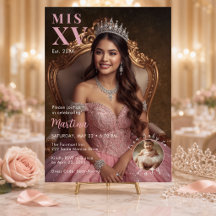 Elegant Blush Pink Photo Mis XV Invitation