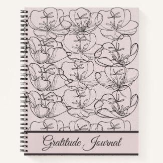 Elegant Blush Pink Primrose Gratitude Journal