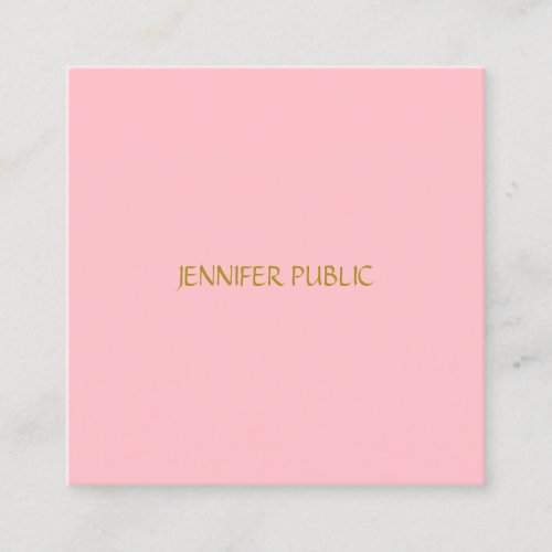 Elegant Blush Pink Professional Modern Template Square Business Card