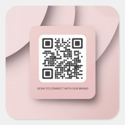 Elegant Blush Pink QR Code Sticker for Businesses