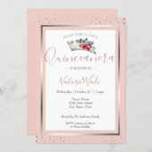 Elegant Blush Pink Quinceanera Budget Invitation (Front/Back)