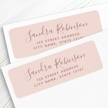 Elegant blush pink return address labels