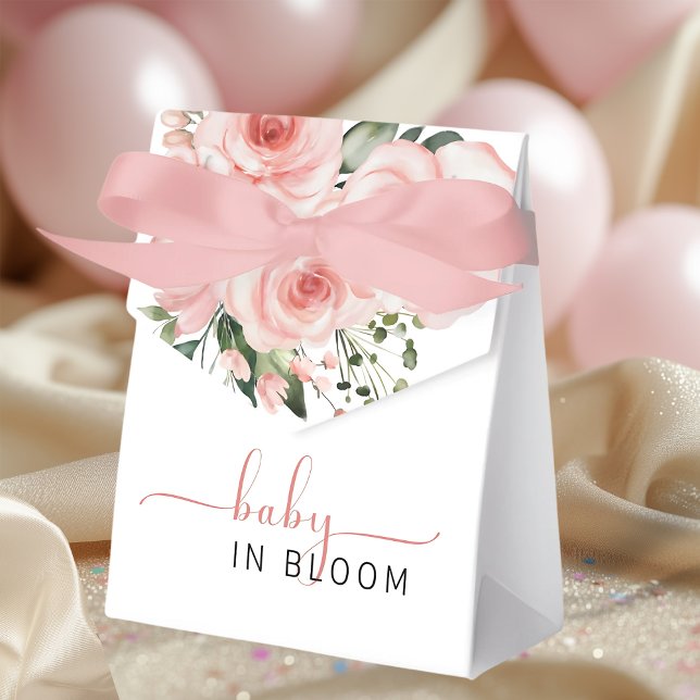 Elegant Blush Pink Rose Baby in Bloom Shower  Favor Boxes (Creator Uploaded)