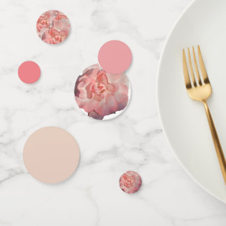 Elegant Blush Pink Rose Floral Wedding Reception Confetti