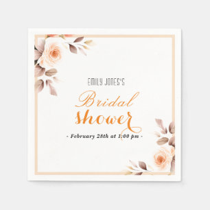Elegant Blush pink rose flower bridal brunch Napkins