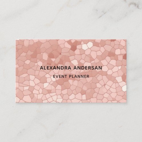 Elegant Blush Pink Rose Gold Abstract Pattern Business Card