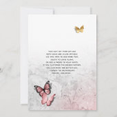 Elegant Blush Pink Rose Gold Butterfly Wedding Invitation (Back)