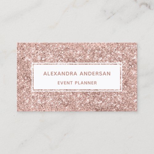 Elegant Blush Pink Rose Gold Glitter Professional Business Card