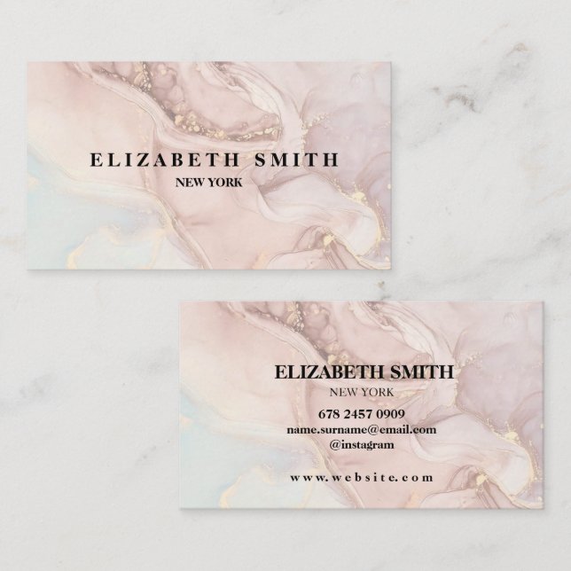 Elegant Blush pInk Rose gold Marble Texture   Business Card (Front/Back)